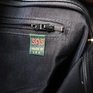 SAS Crossbody Shoulder Handbag Black Leather Genuine Handmade USA Vintge Y2K 90s